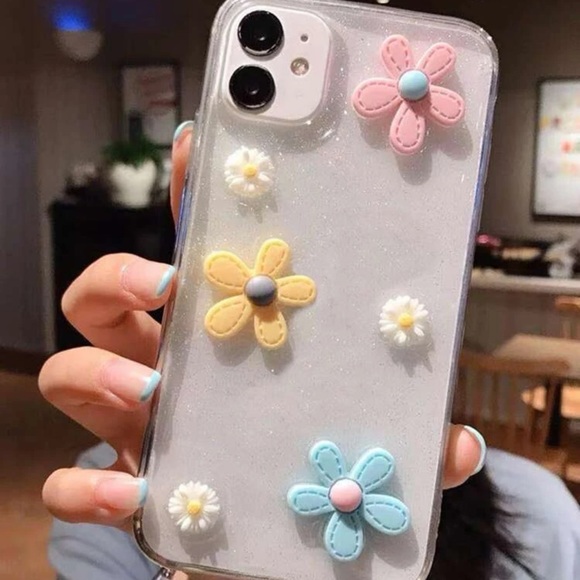 NWT IPhone 13 Pro Max 3D Flower Glitter Phone Case - Picture 3 of 4